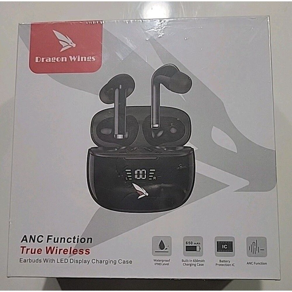 Dragon Wings ANC Funtion True Wireless Earbuds With LED Display Charging Case Sm